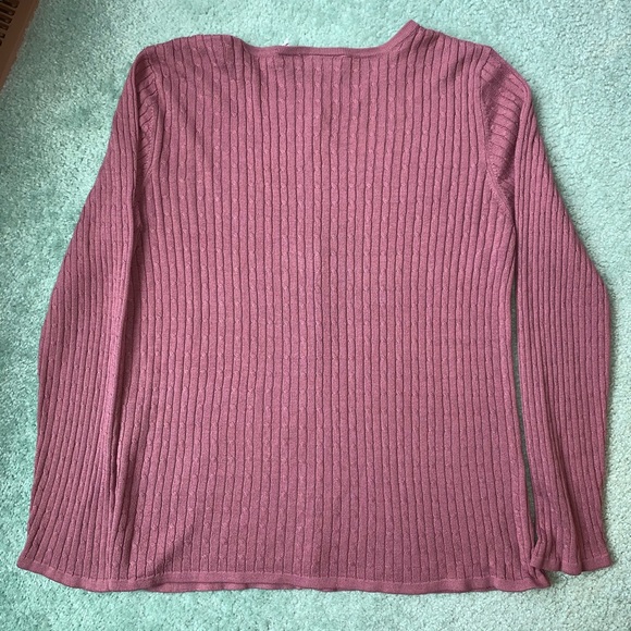 Vintage Jaclyn Smith Mauve Cable-knit Cardigan - Picture 4 of 5